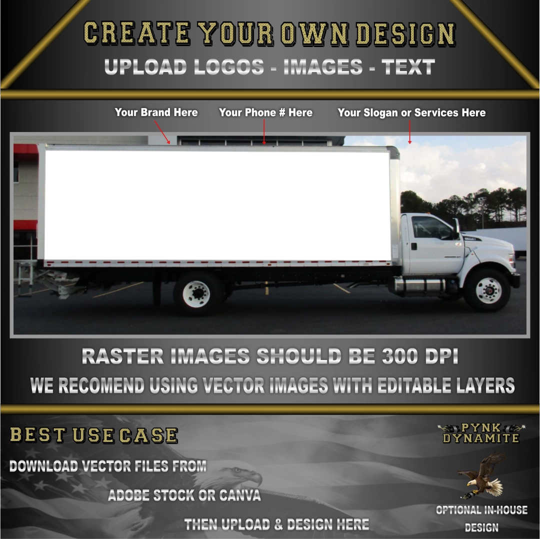 26 FT BOX TRUCK - HALF WRAP (SIDES & RAER) + DOOR DECALS