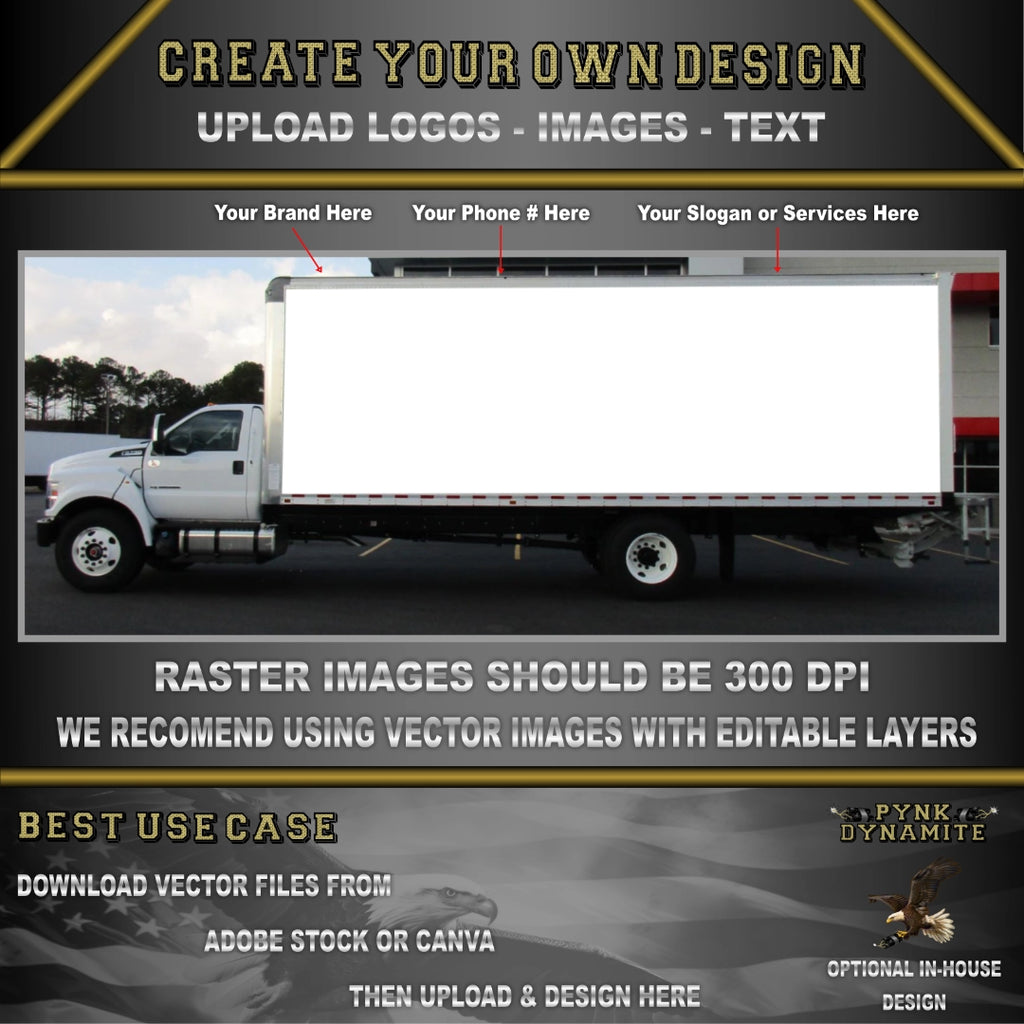 26 FT BOX TRUCK - FULL WRAP (SIDES & RAER) + DOOR DECALS