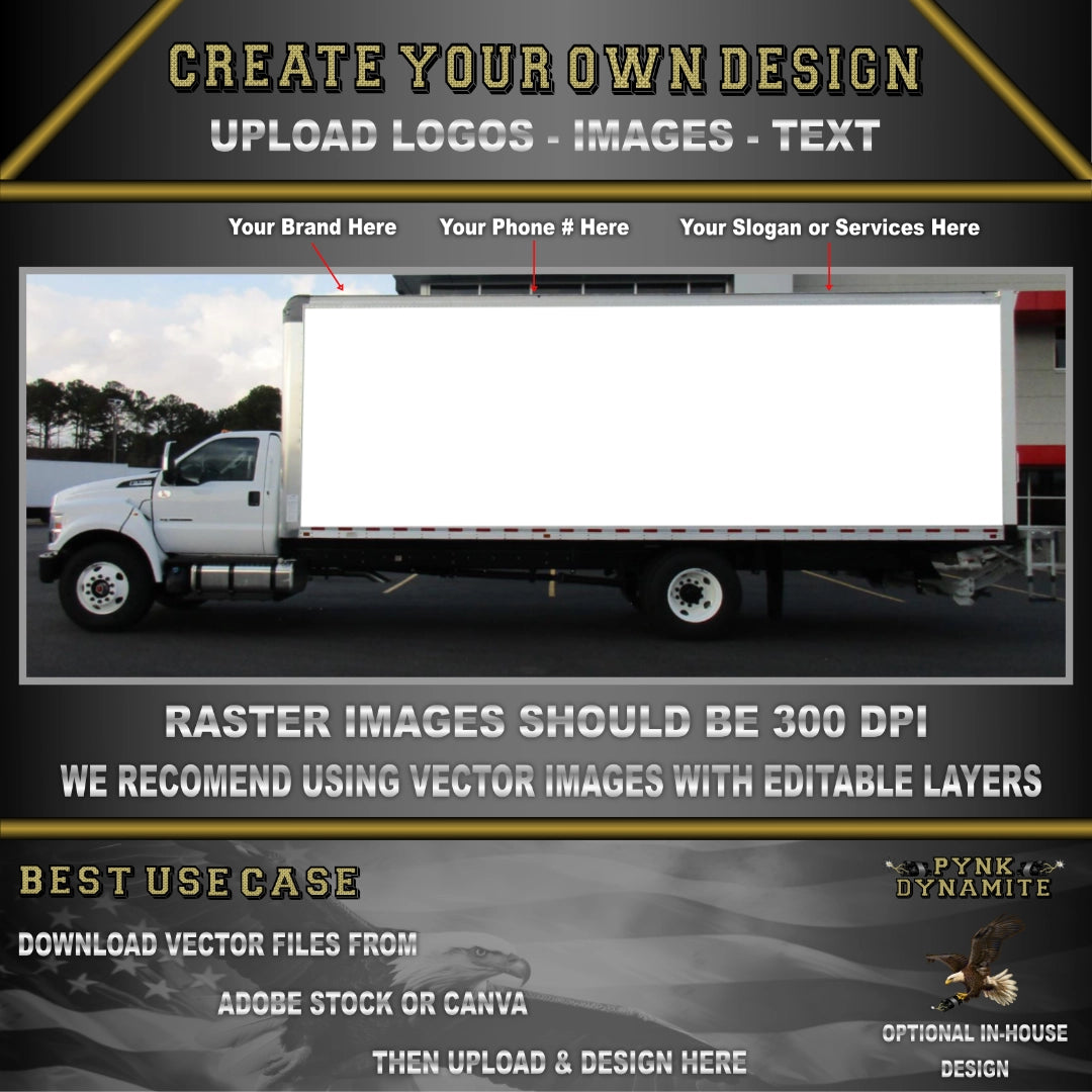 26 FT BOX TRUCK - HALF WRAP (SIDES & RAER) + DOOR DECALS