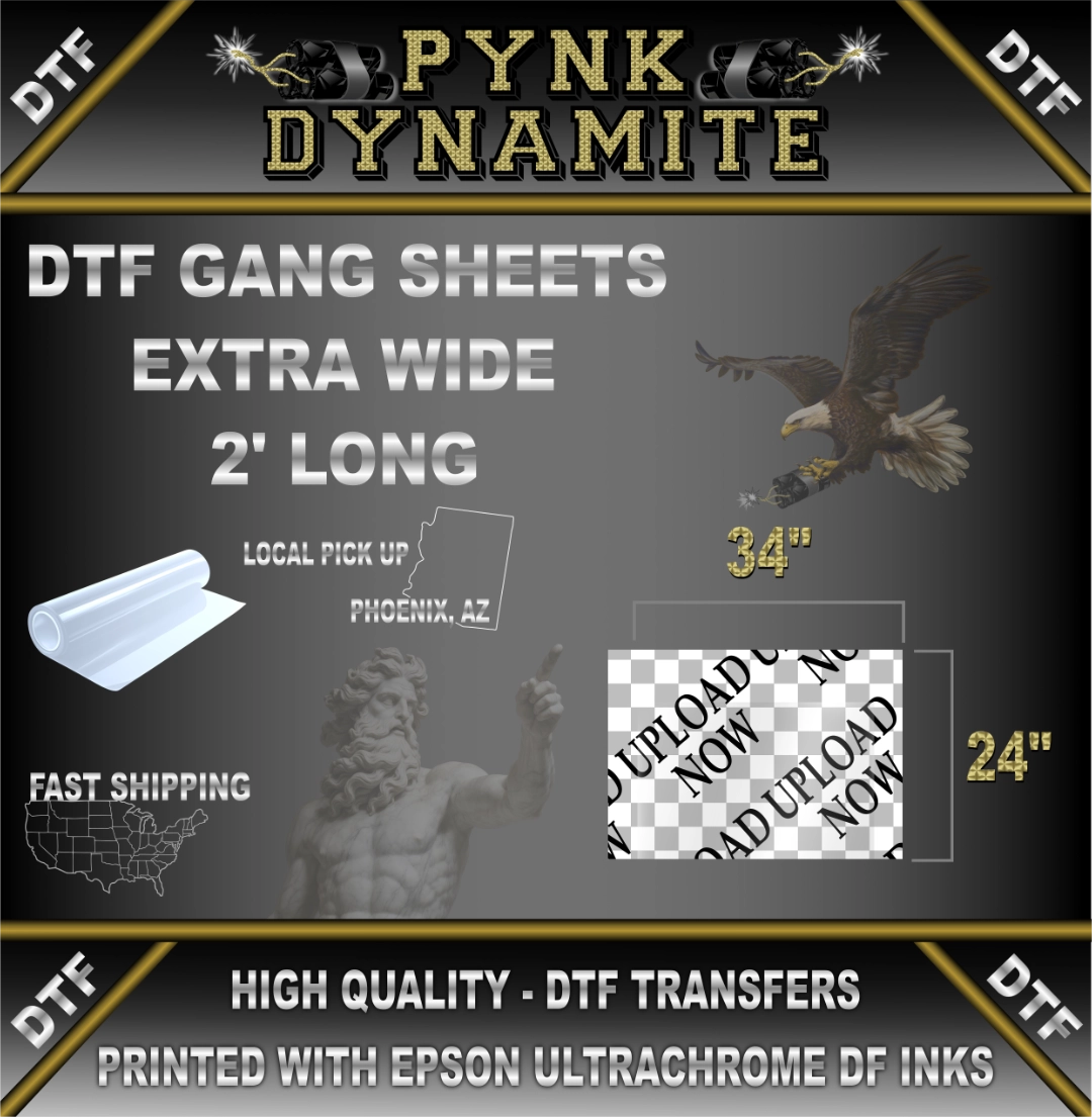 34" × 24" (2 Foot) Premium Ultra Wide DTF Gang Sheet