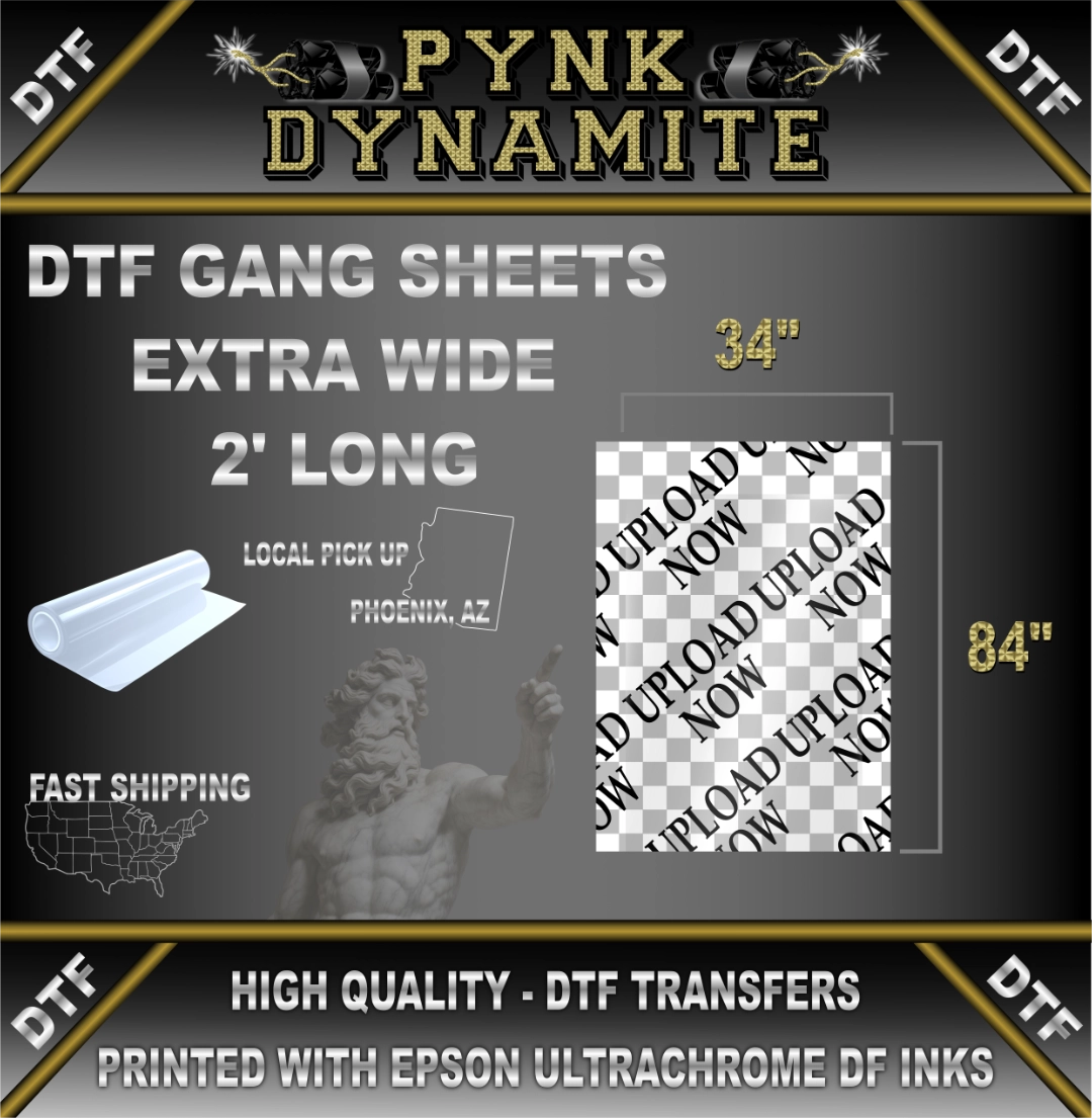 34" × 84" (7 Foot) Premium Ultra Wide DTF Gang Sheet