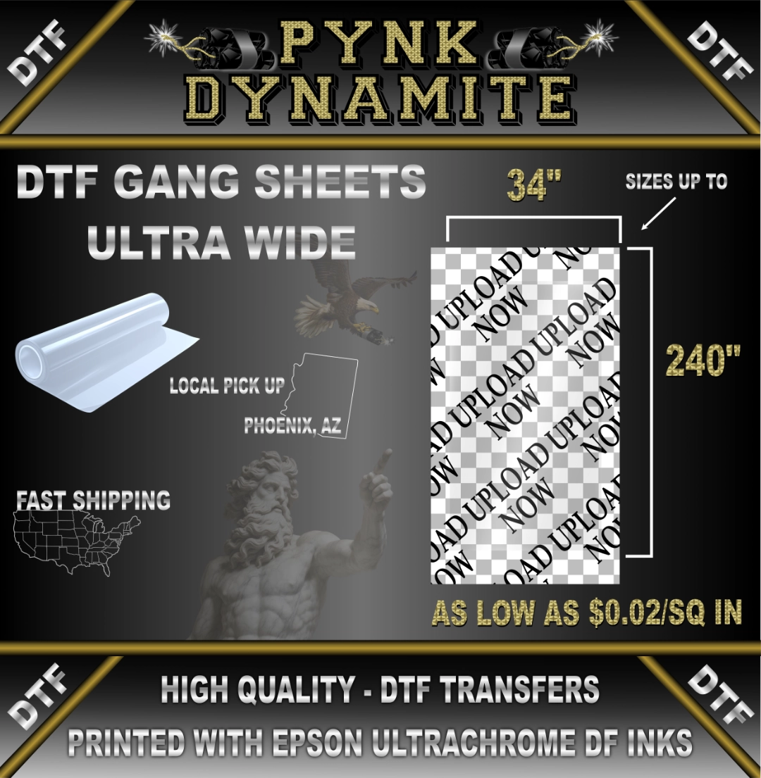 DTF GANG SHEETS - EXTRA WIDE 34" GANGSHEETS