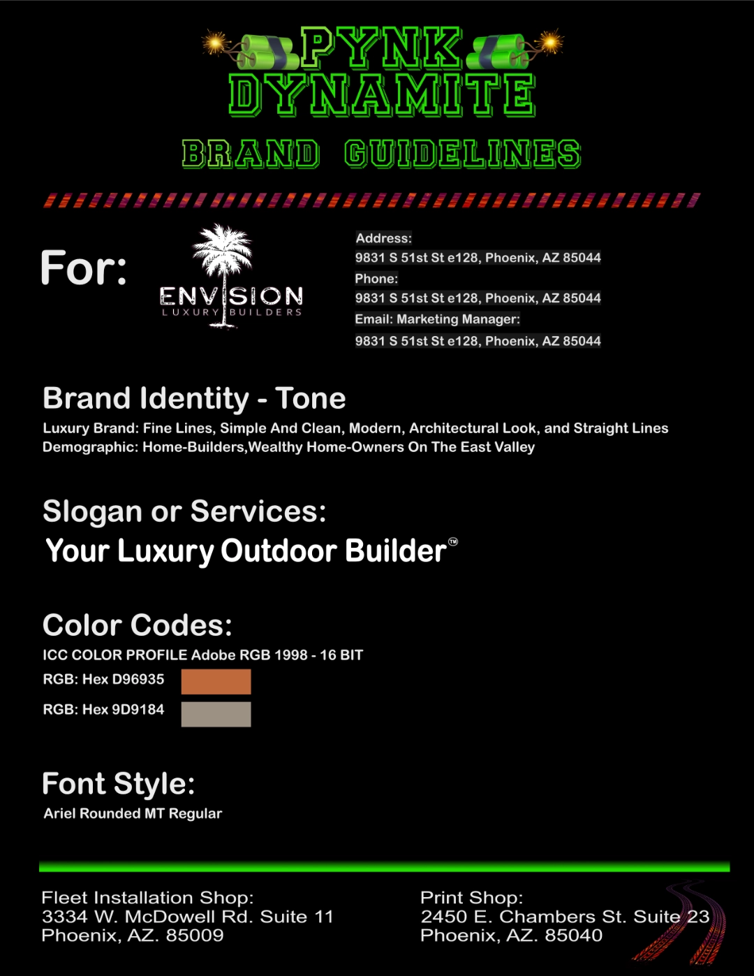 BRAND GUIDELINES - COVERS 6 HOUR MINIMUM OF DESIGN TIME